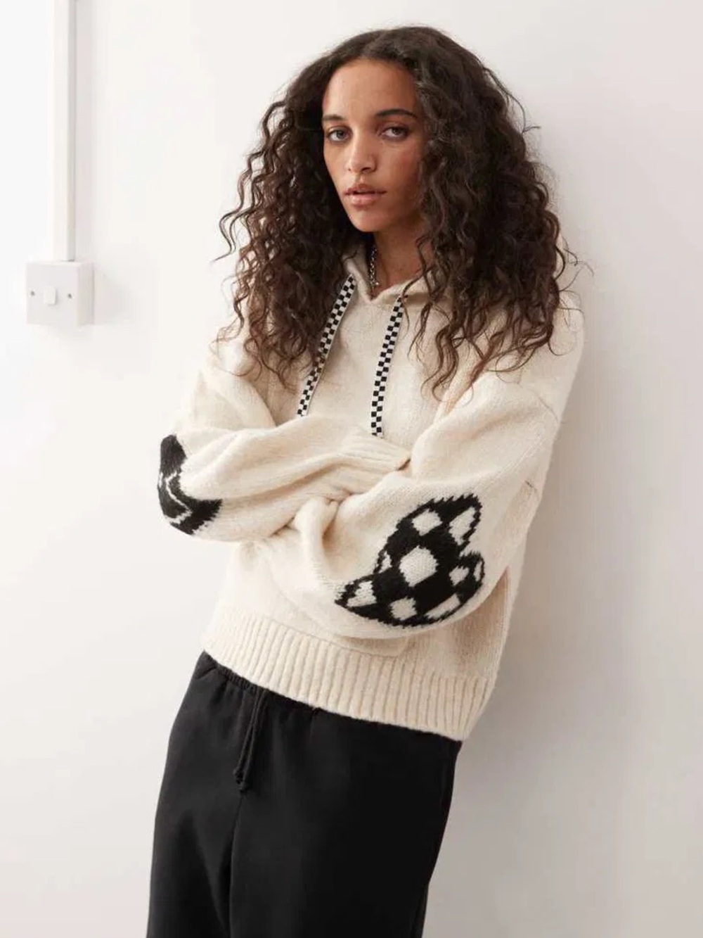 NWT Vans Kawaii Marshmallow Hoodie Heart Fuzzy Sweater Sz L